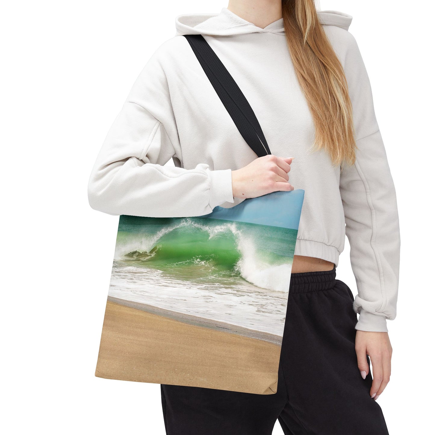 Ocean Heart Wave Tote Bag — Wave Beach Bag