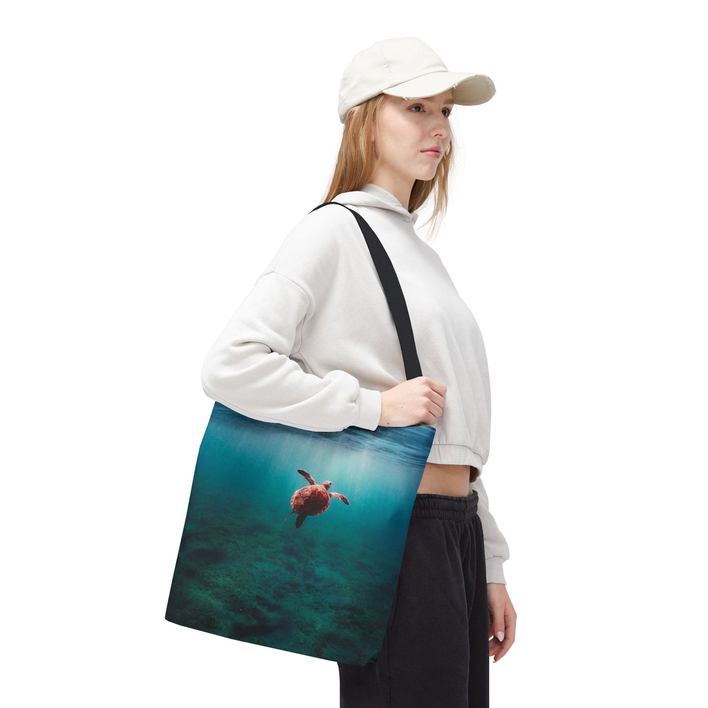 Sea Turtle Ocean Tote Bag — Underwater Marine Wildlife Beach Bag