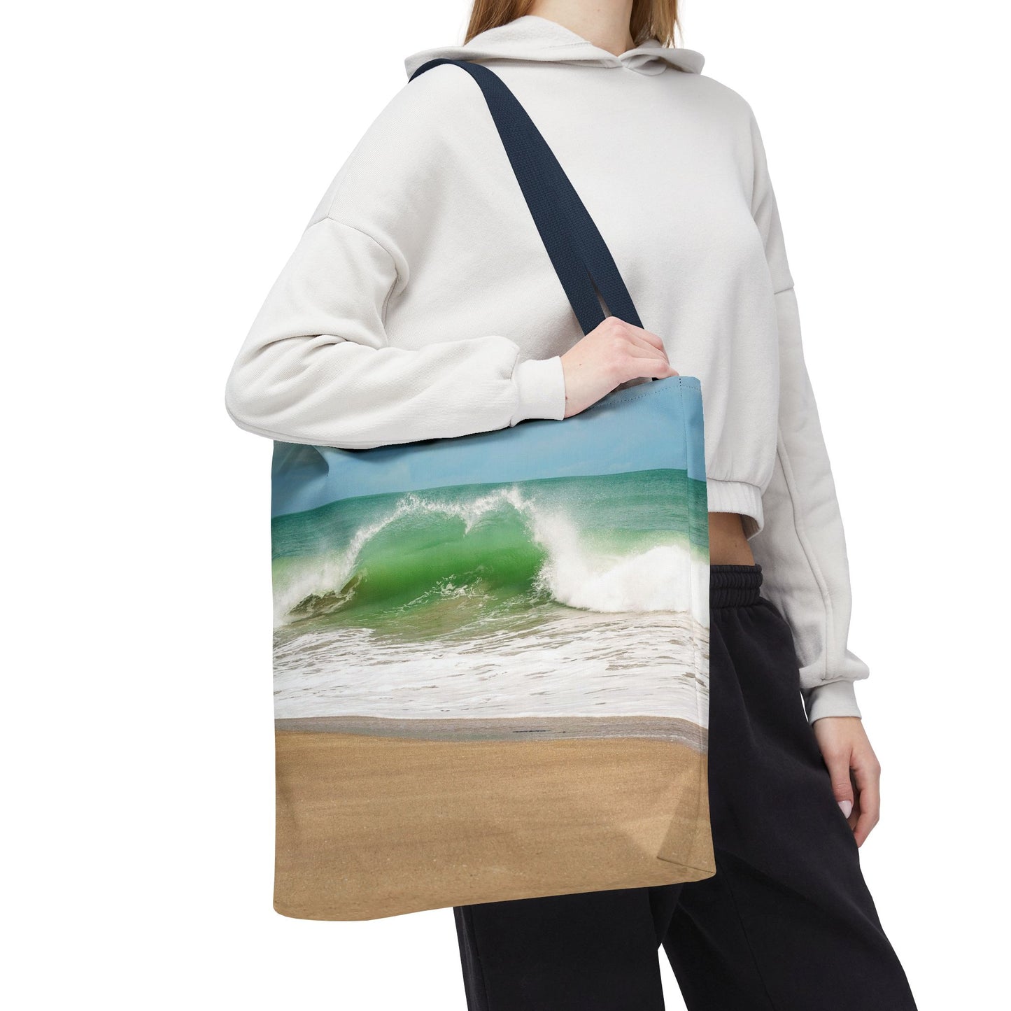 Ocean Heart Wave Tote Bag — Wave Beach Bag