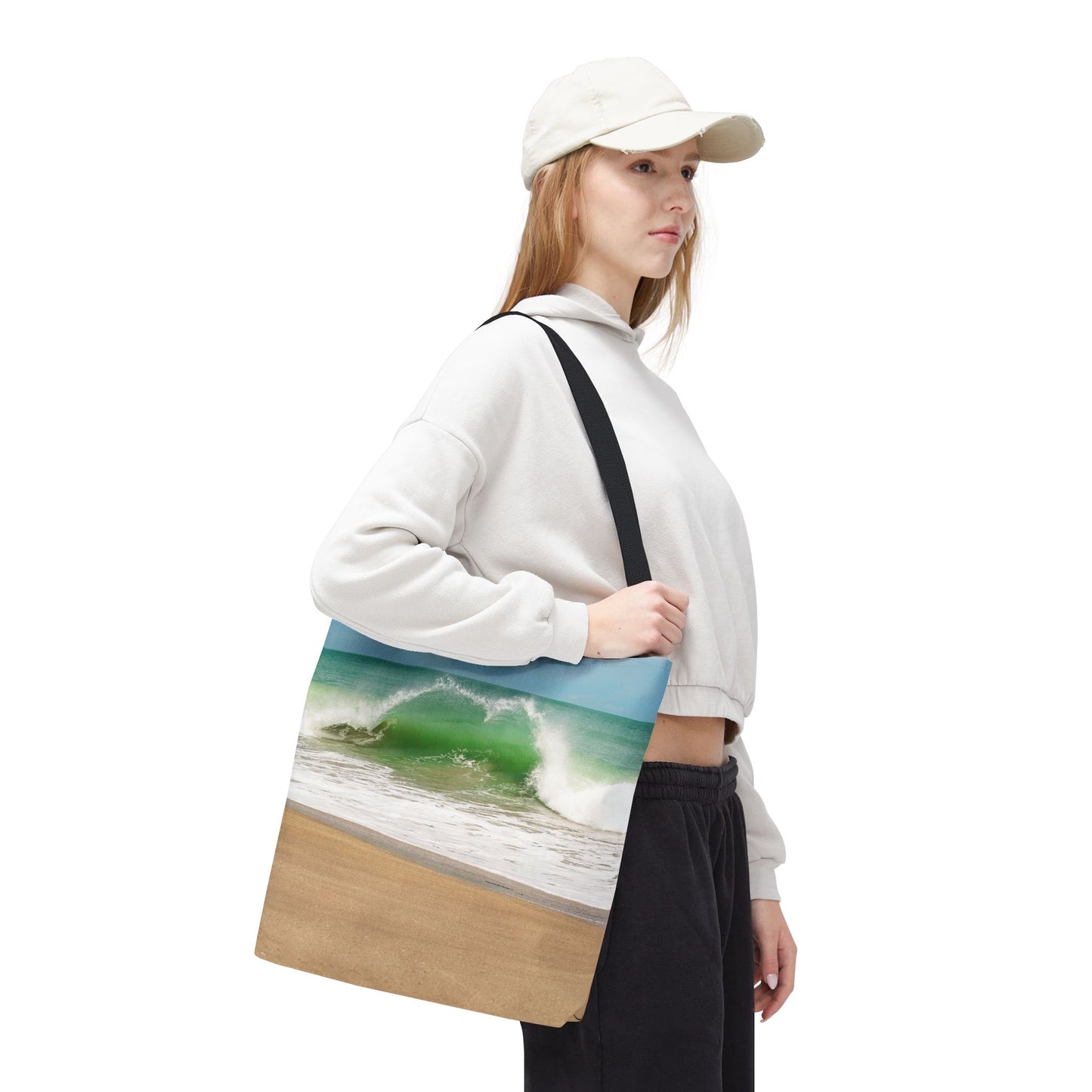 Ocean Heart Wave Tote Bag — Wave Beach Bag