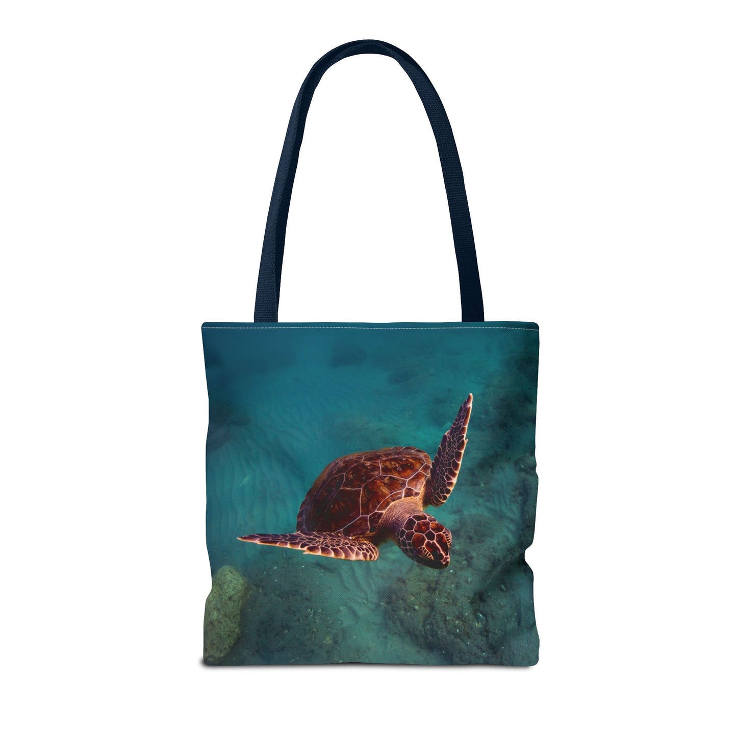 Green Sea Turtle Ocean Tote Bag — Underwater Marine Wildlife Beach Bag