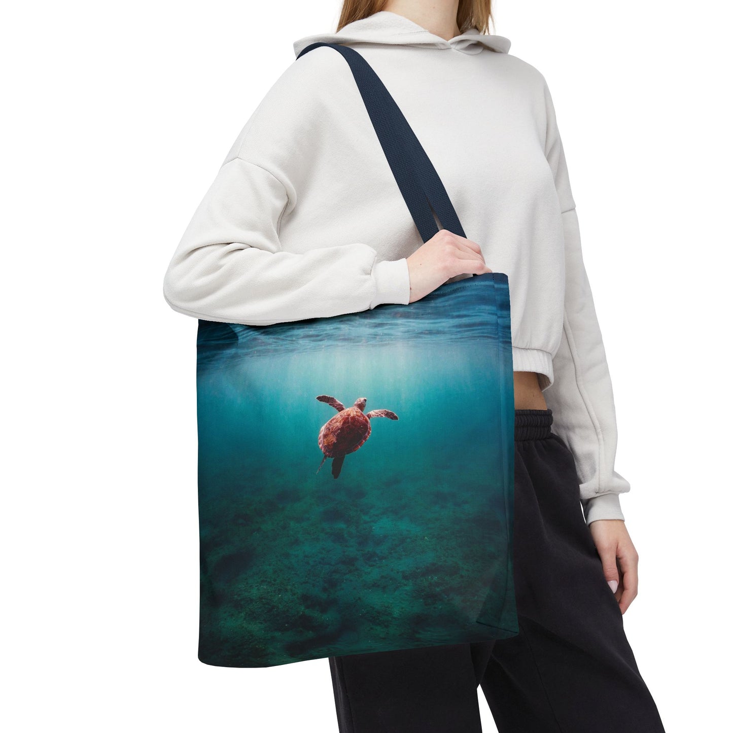 Sea Turtle Ocean Tote Bag — Underwater Marine Wildlife Beach Bag