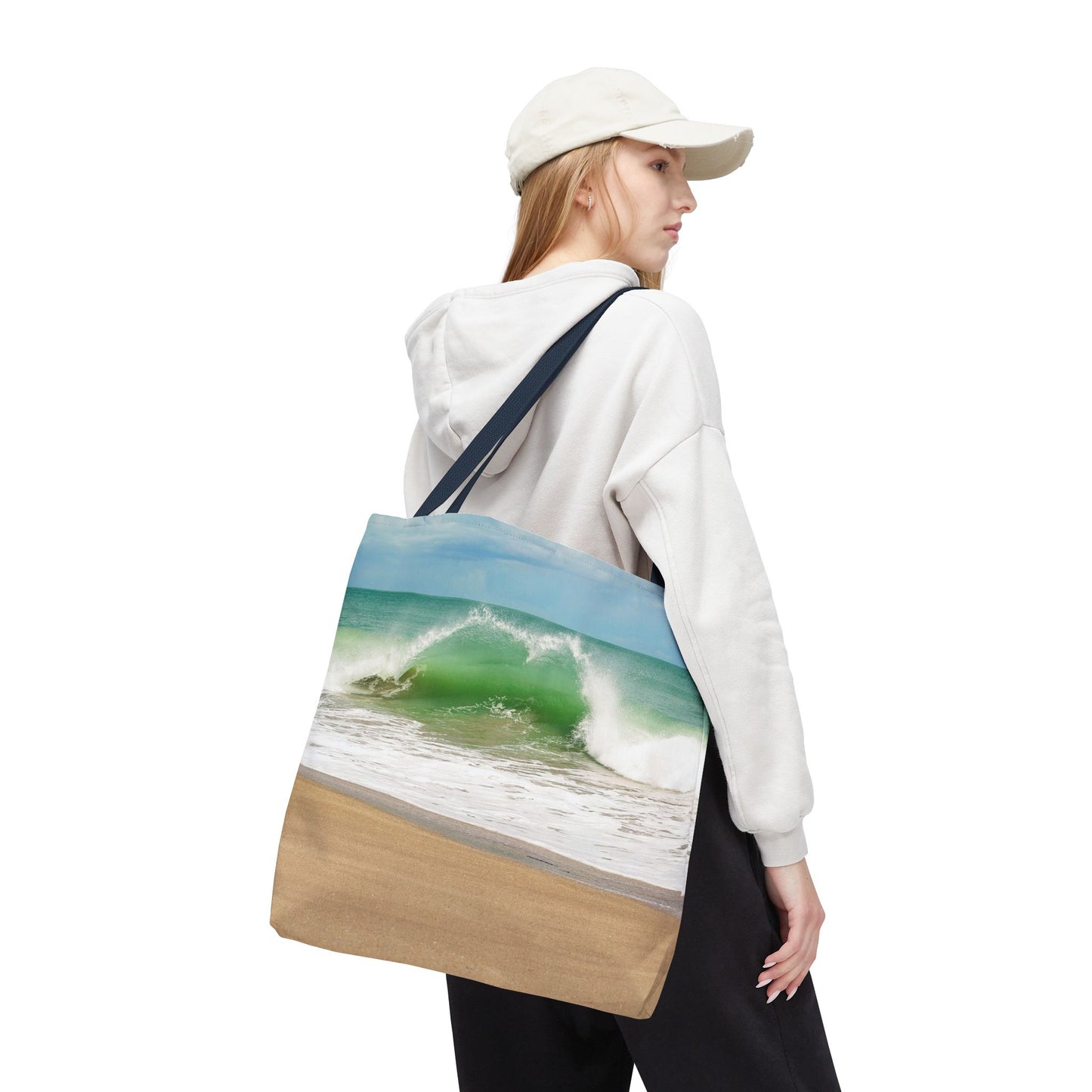 Ocean Heart Wave Tote Bag — Wave Beach Bag