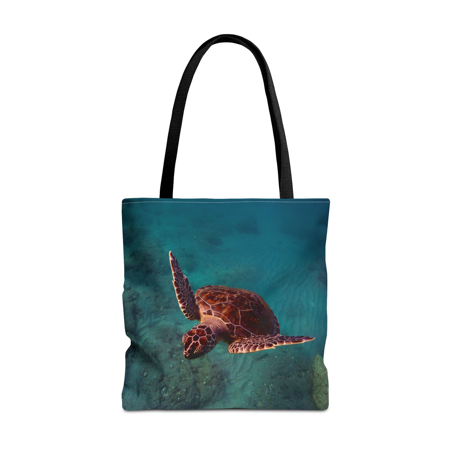 Green Sea Turtle Ocean Tote Bag — Underwater Marine Wildlife Beach Bag