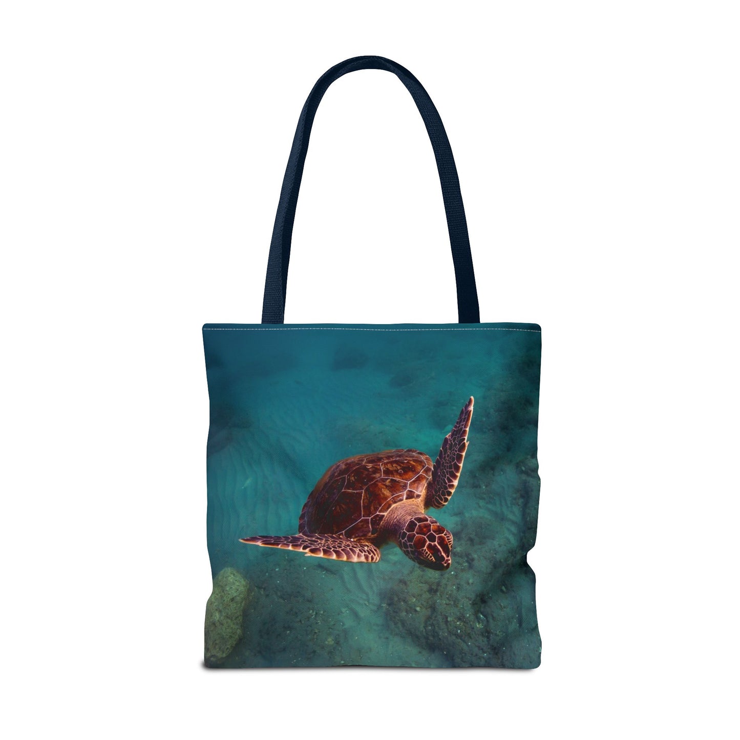 Green Sea Turtle Ocean Tote Bag — Underwater Marine Wildlife Beach Bag