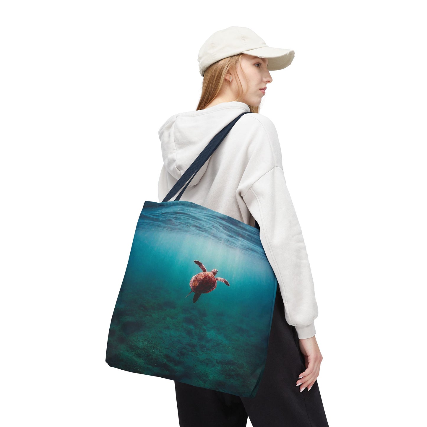 Sea Turtle Ocean Tote Bag — Underwater Marine Wildlife Beach Bag