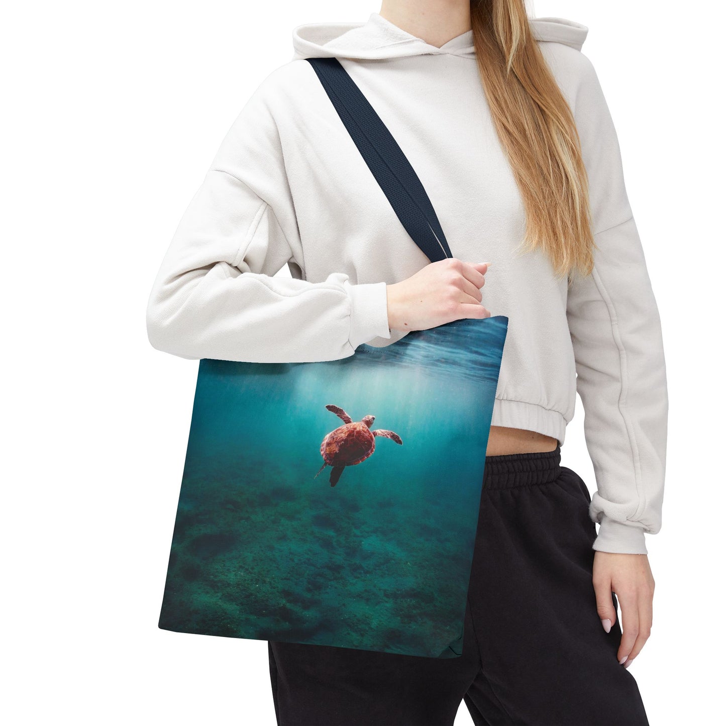 Sea Turtle Ocean Tote Bag — Underwater Marine Wildlife Beach Bag