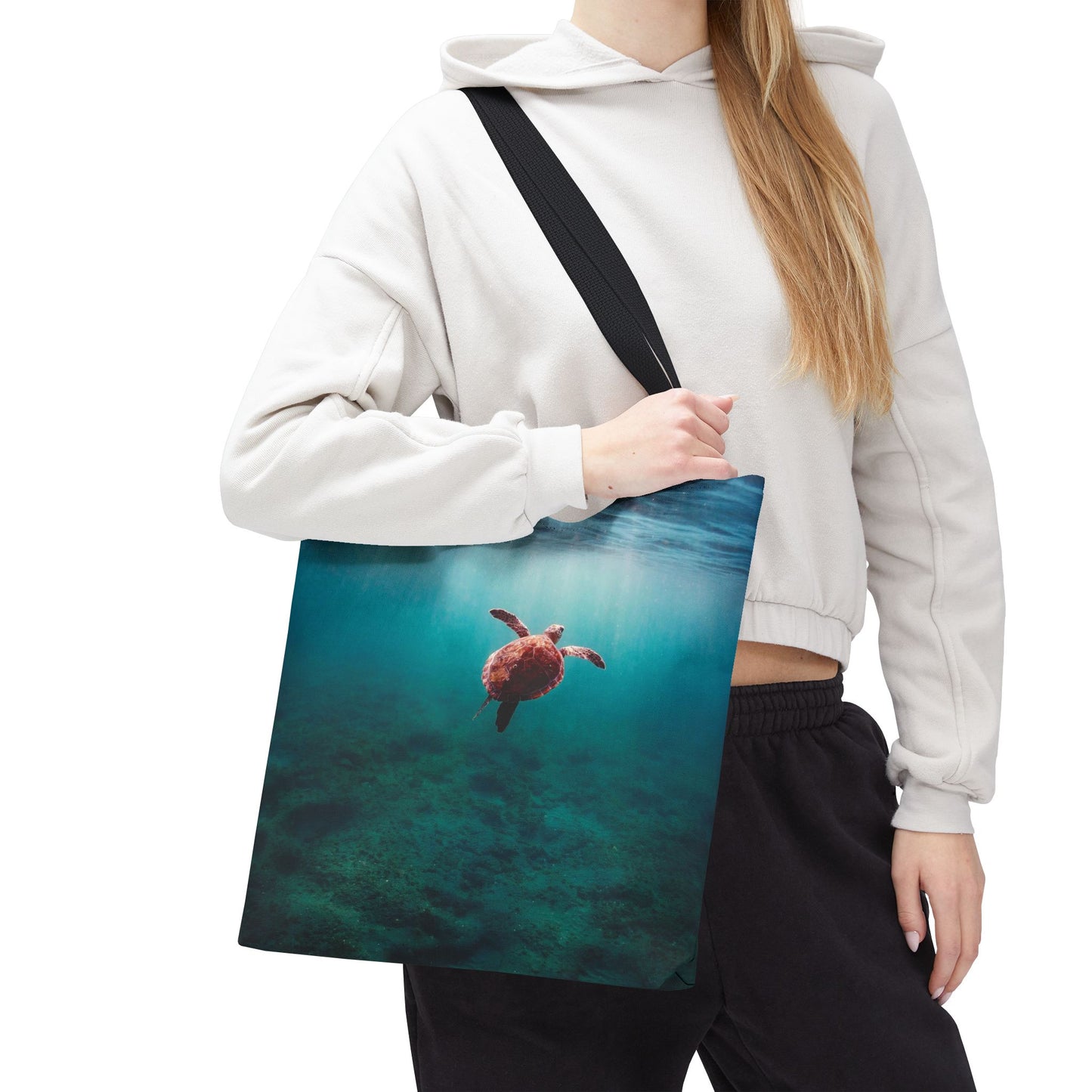 Sea Turtle Ocean Tote Bag — Underwater Marine Wildlife Beach Bag