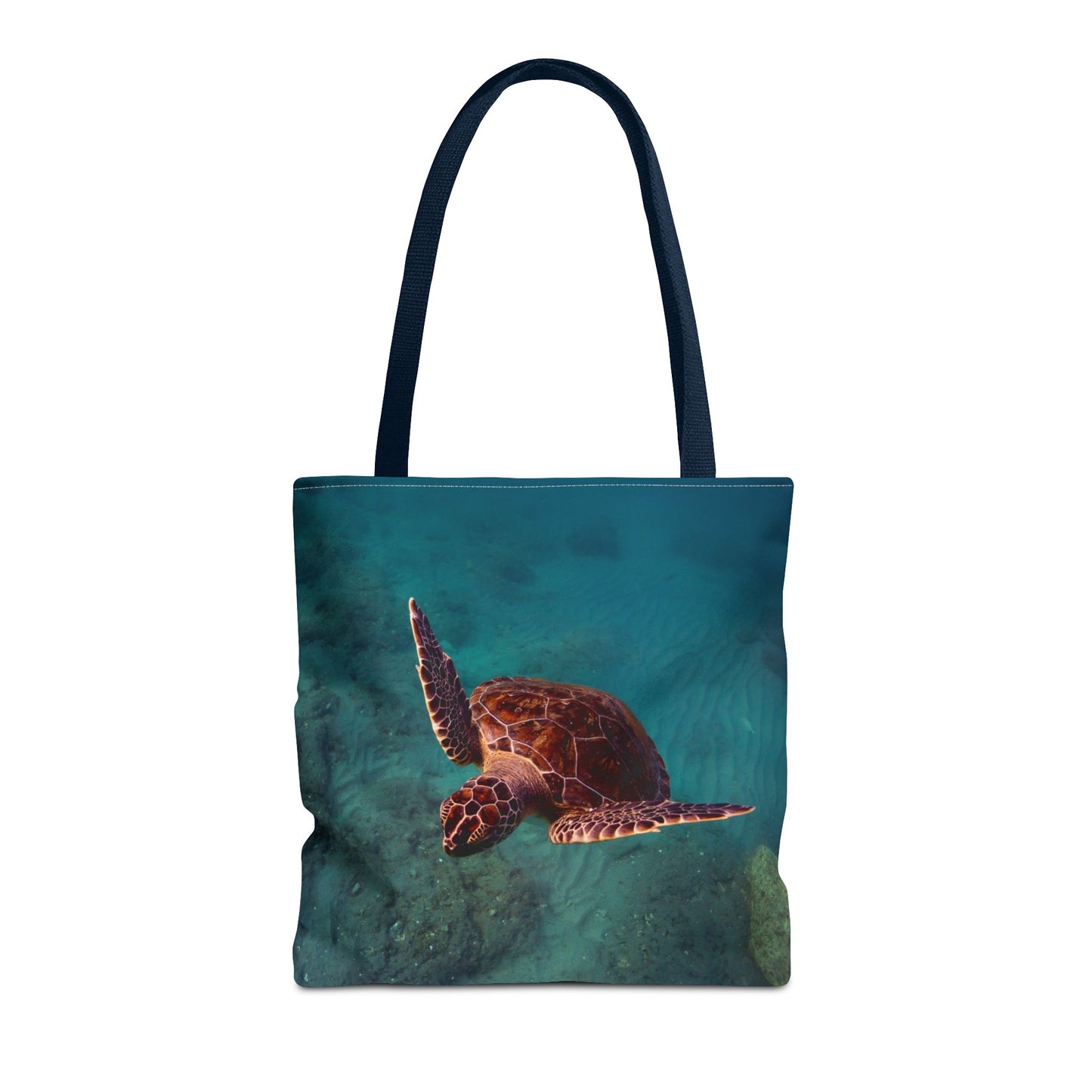 Green Sea Turtle Ocean Tote Bag — Underwater Marine Wildlife Beach Bag